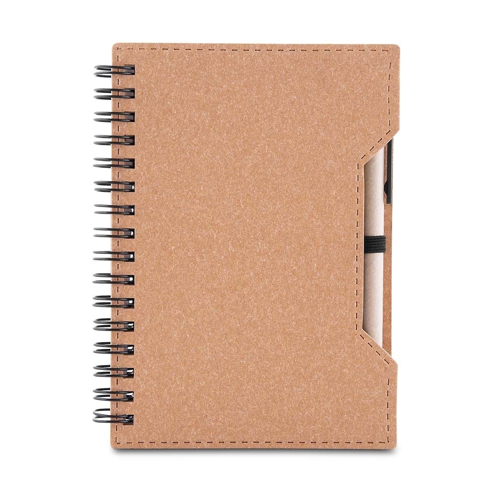 CADERNO DE PAPELÃO COM CANETA personalizado