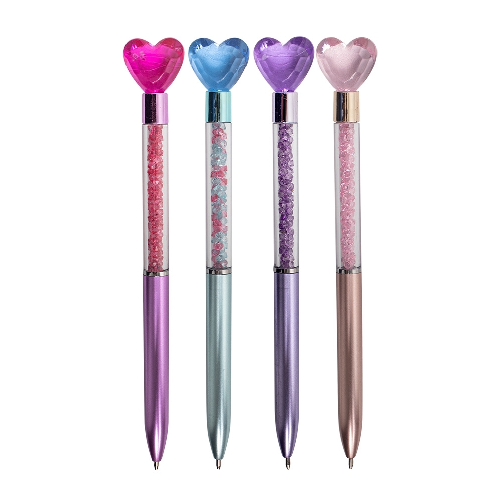CANETA CORAÇÃO COM STRASS personalizado