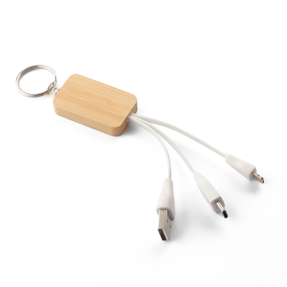 CHAVEIRO BAMBU C/ CABO USB personalizado