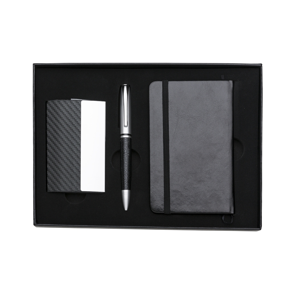 KIT CANETA E CADERNETA TIPO MOLESKINE personalizado