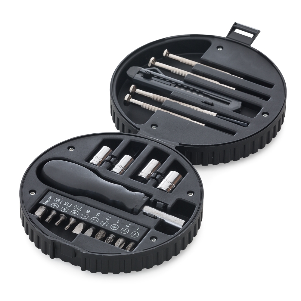 KIT FERRAMENTA C/ ESTOJO FORMATO PNEU personalizado