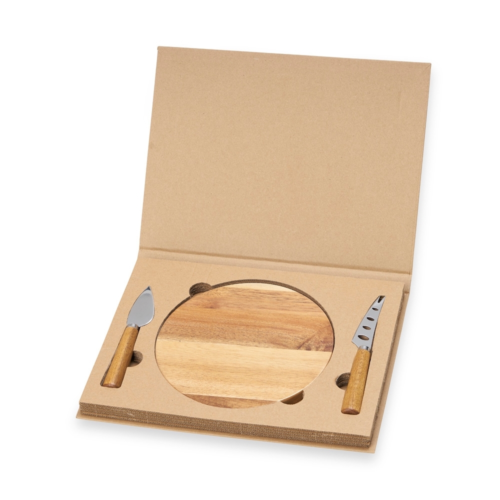 KIT QUEIJO 2 PEÇAS + TÁBUA REDONDA personalizado