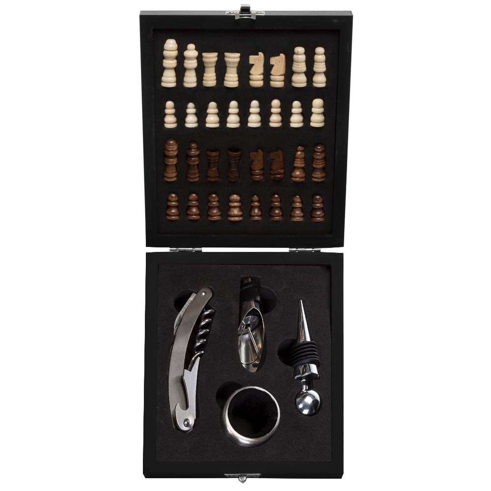 KIT VINHO XADREZ 4 PÇS personalizado