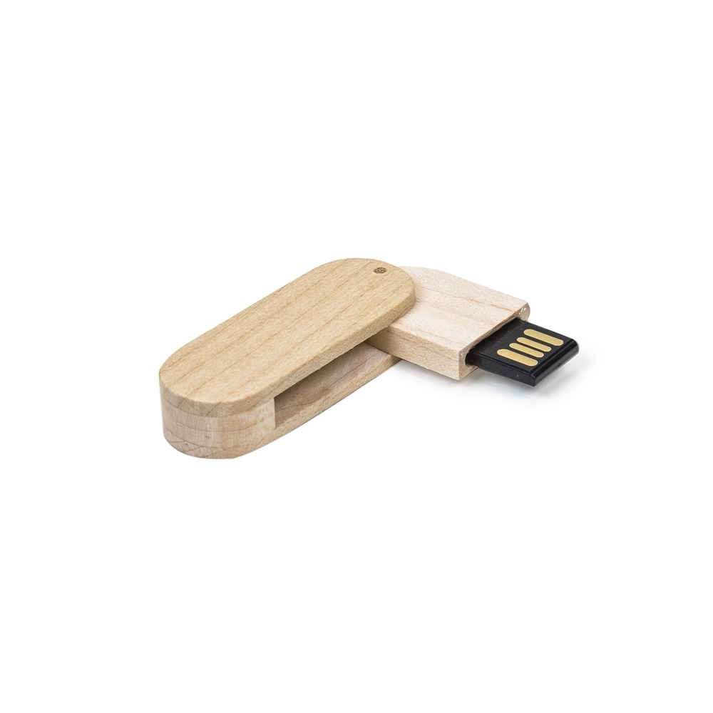 PEN DRIVE MADEIRA OVAL 4 GB GIRATÓRIO personalizado