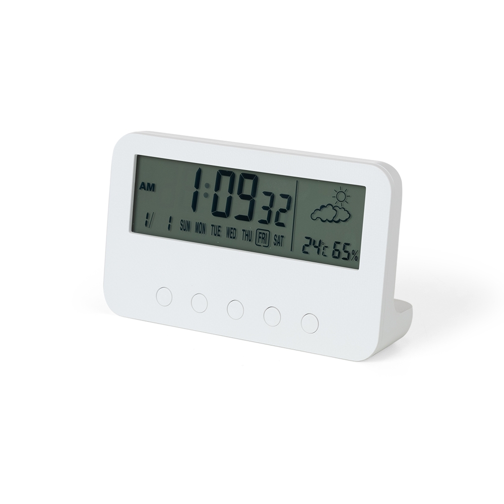 RELÓGIO DESPERTADOR C/ MEDIDOR DE TEMPERATURA E UMIDADE personalizado
