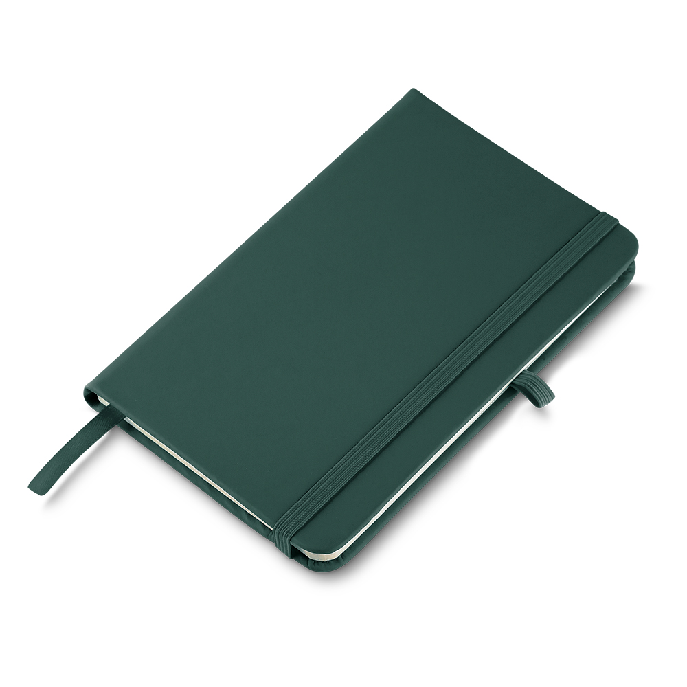 Caderno A6 Capa em PU (14x9cm) - Verde Escuro personalizado