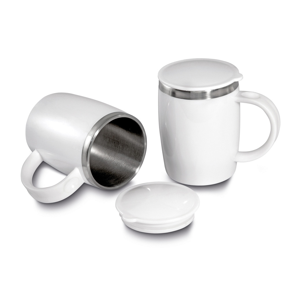Caneca Plástica PP - Branco, 400ml personalizado
