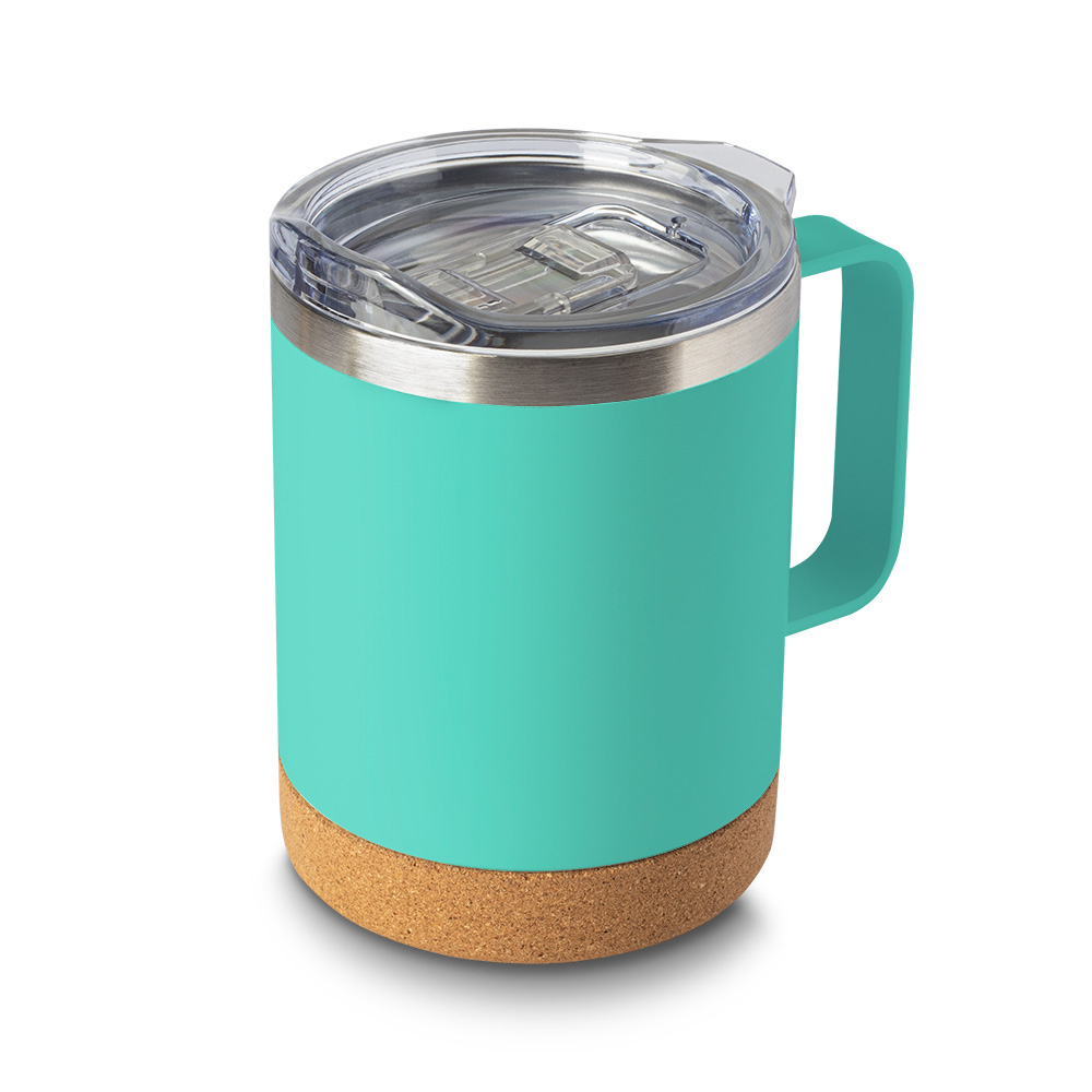 Caneca Térmica em Aço Inox - Azul Ciano, 350ml personalizado