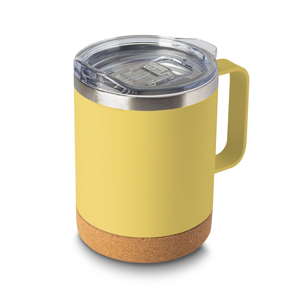 Caneca Térmica em Aço Inox - Amarelo, 350ml personalizado