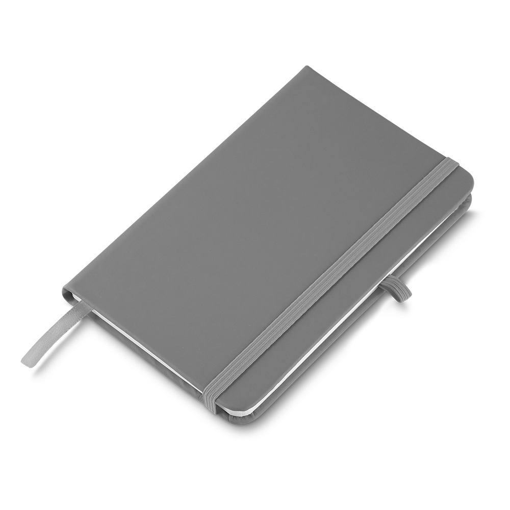 Caderno A5 Capa em PU (21x14,5) - Cinza personalizado