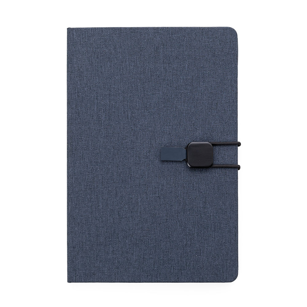 Caderno A5 Capa em Poliéster - Azul personalizado