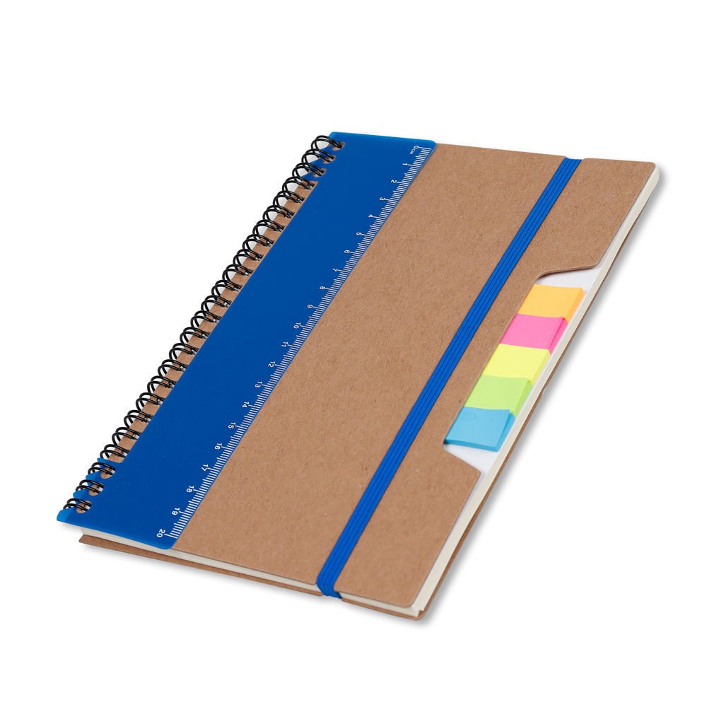 Caderno A5 Capa em Papel Kraft - Azul personalizado