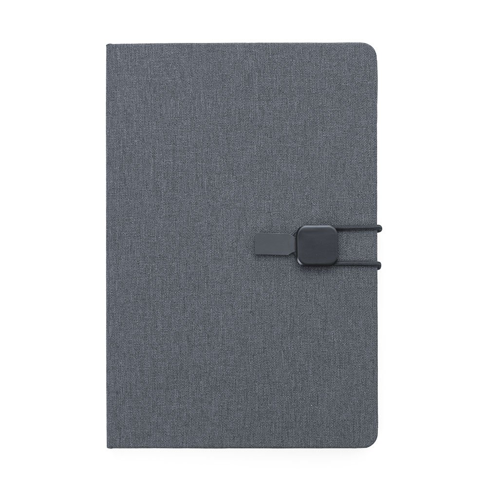 Caderno A5 Capa em Poliéster - Cinza personalizado