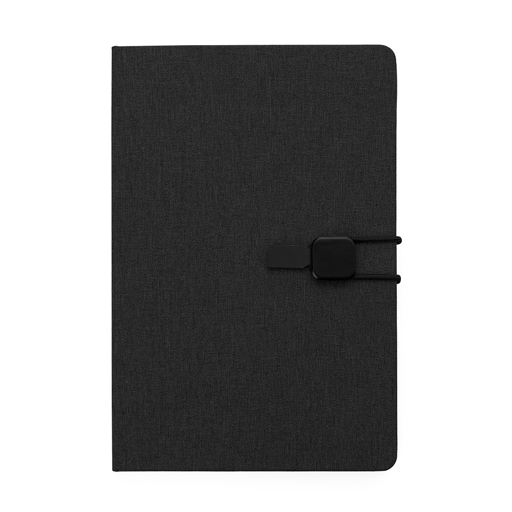Caderno A5 Capa em Poliéster - Preto personalizado