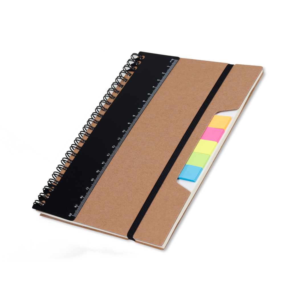 Caderno A5 Capa em Papel Kraft - Preto personalizado