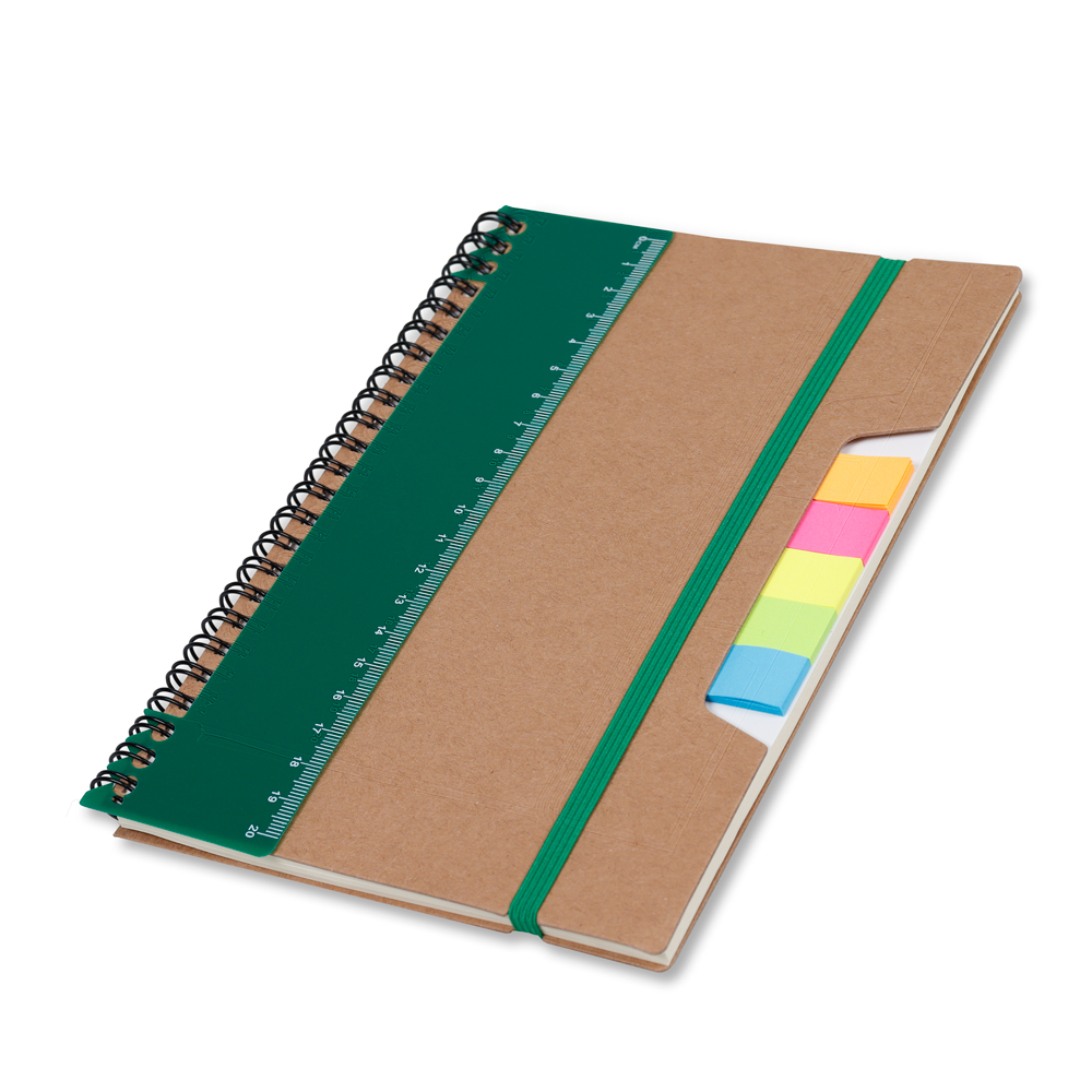 Caderno A5 Capa em Papel Kraft - Verde personalizado