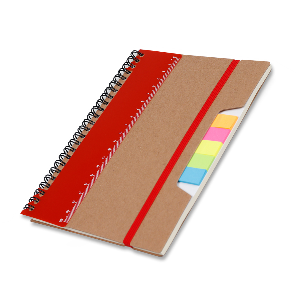 Caderno A5 Capa em Papel Kraft - Vermelho personalizado