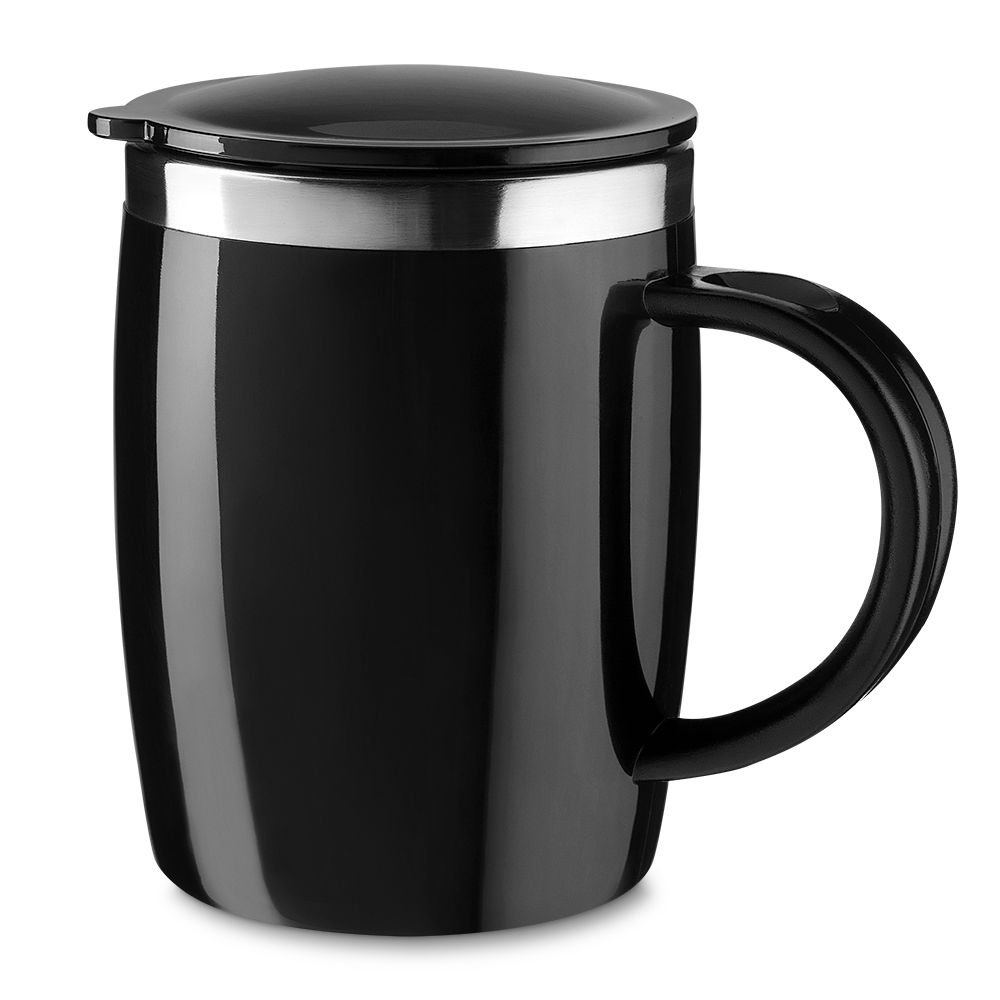Caneca Plástica PP - Preto, 400ml personalizado