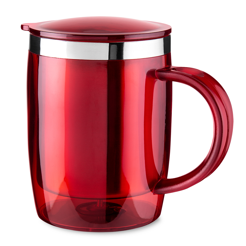Caneca Plástica PP - Vermelho, 400ml personalizado