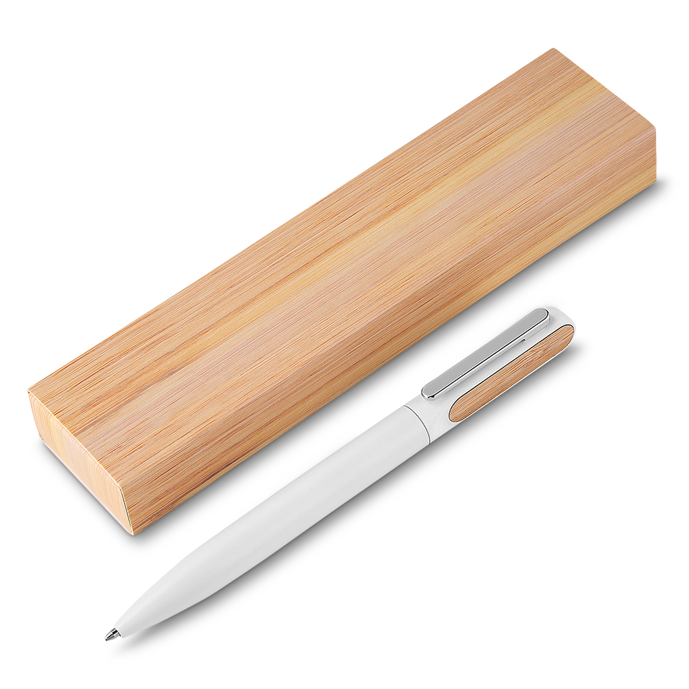 Caneta Metálica com Estojo - Branco personalizado
