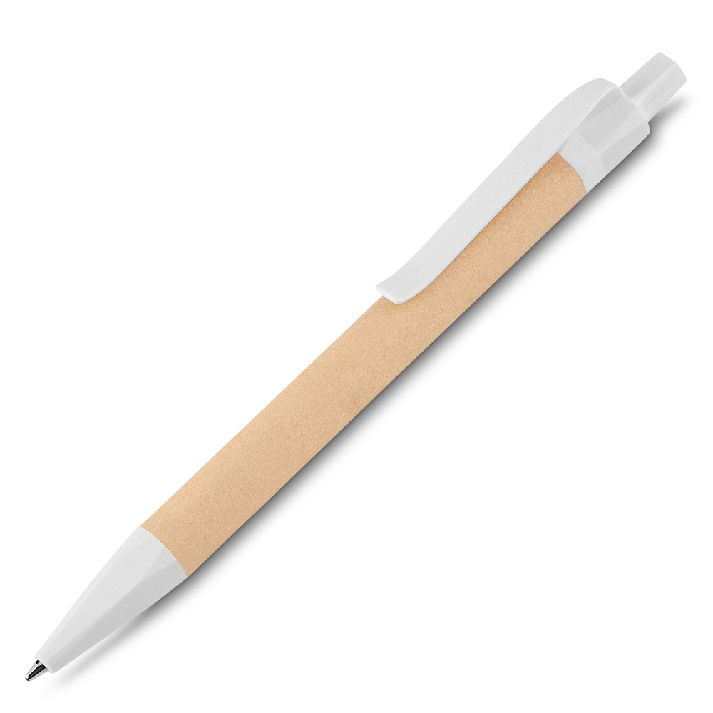 Caneta de Papel Kraft - Branco personalizado