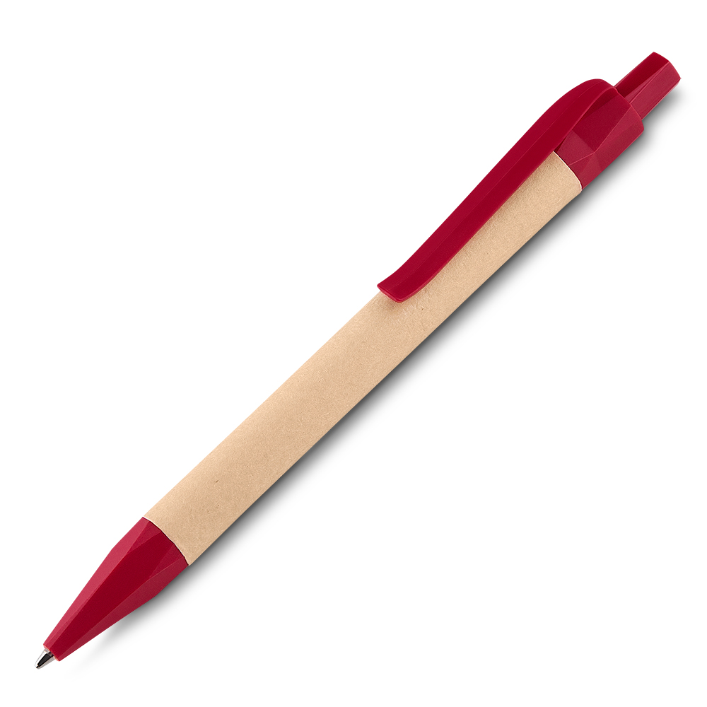 Caneta de Papel Kraft - Vermelho personalizado