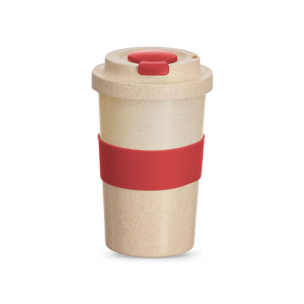 Copo Fibra de Bambu - Vermelho, 450ml personalizado