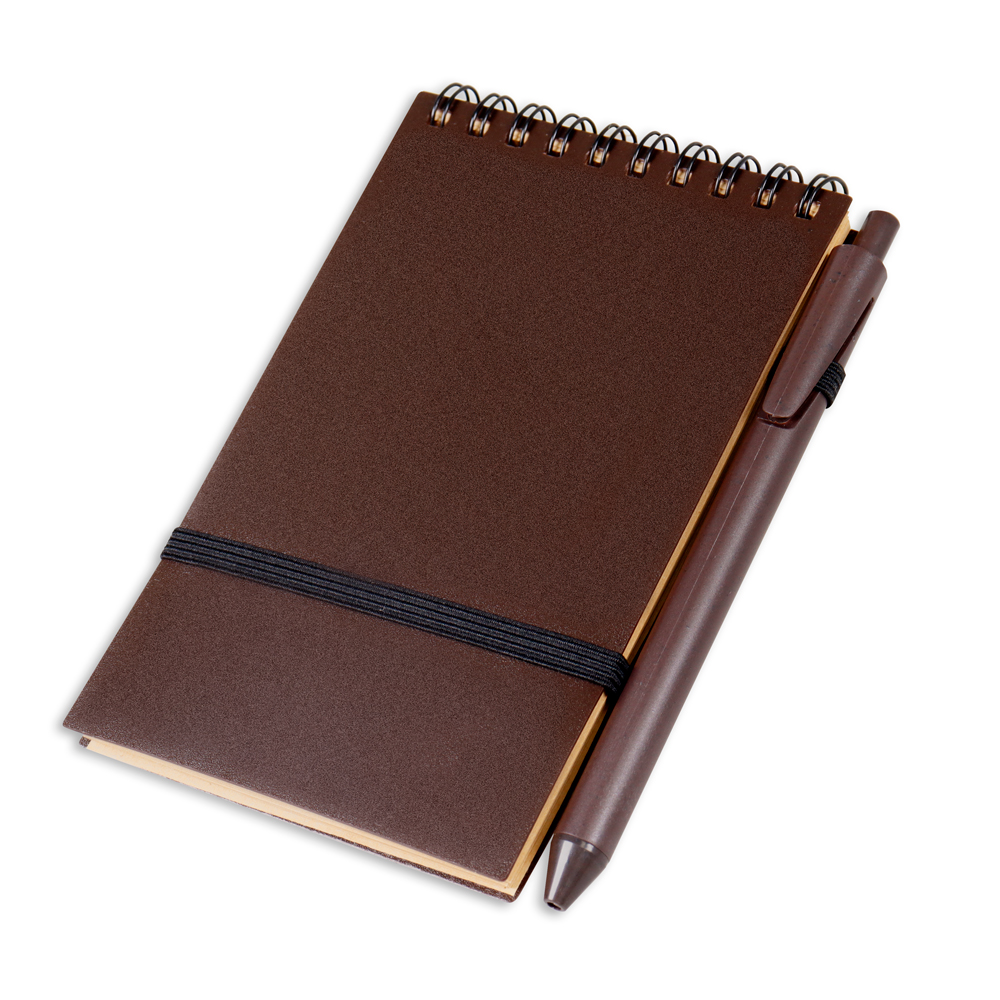 Mini Caderno A6 Capa em PP c/ Caneta - Cafe personalizado