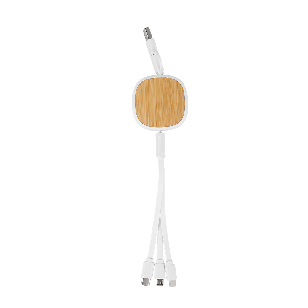 Cabo para carregamento 3 em 1 - Branco personalizado