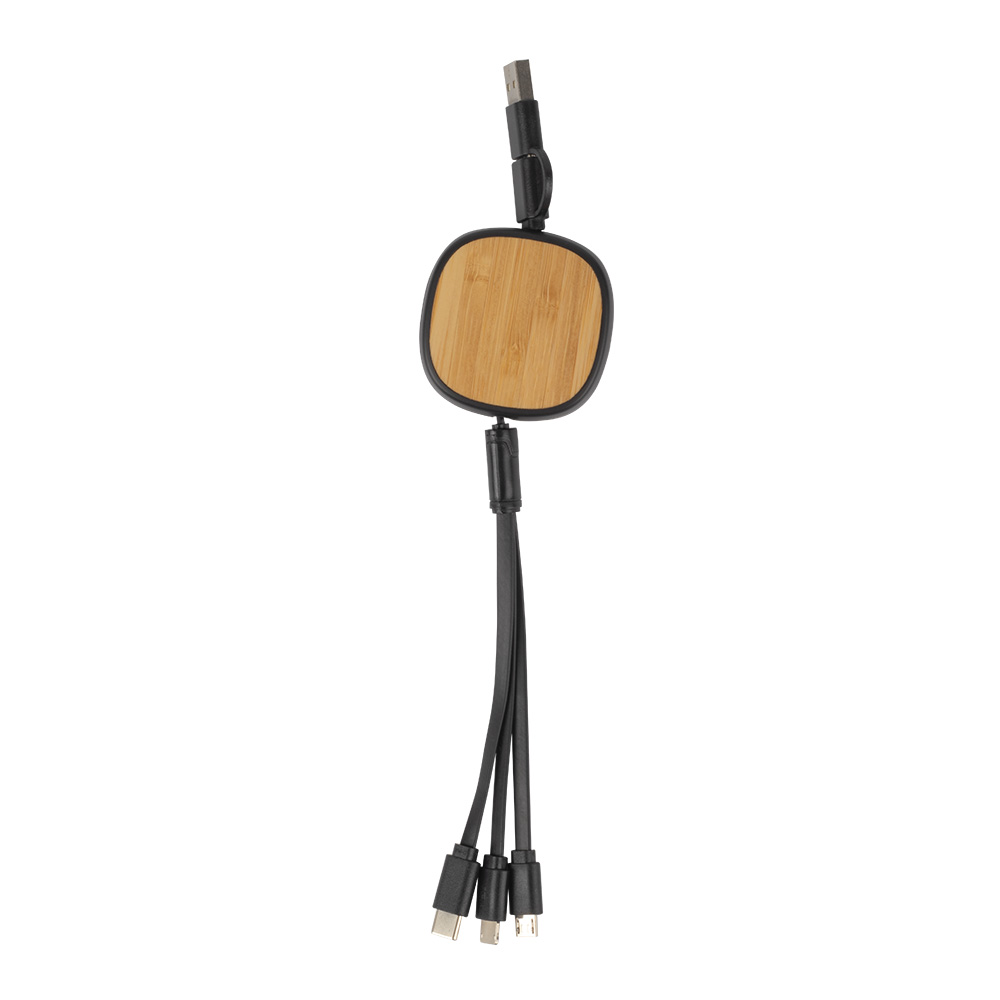 Cabo para carregamento 3 em 1 - Preto personalizado