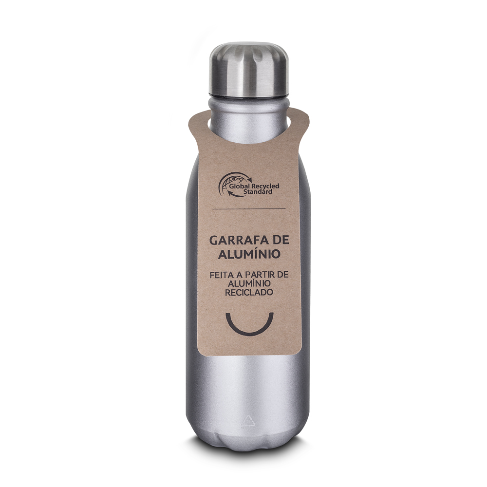 Garrafa em Alumínio Reciclado - Prata, 550ml personalizado