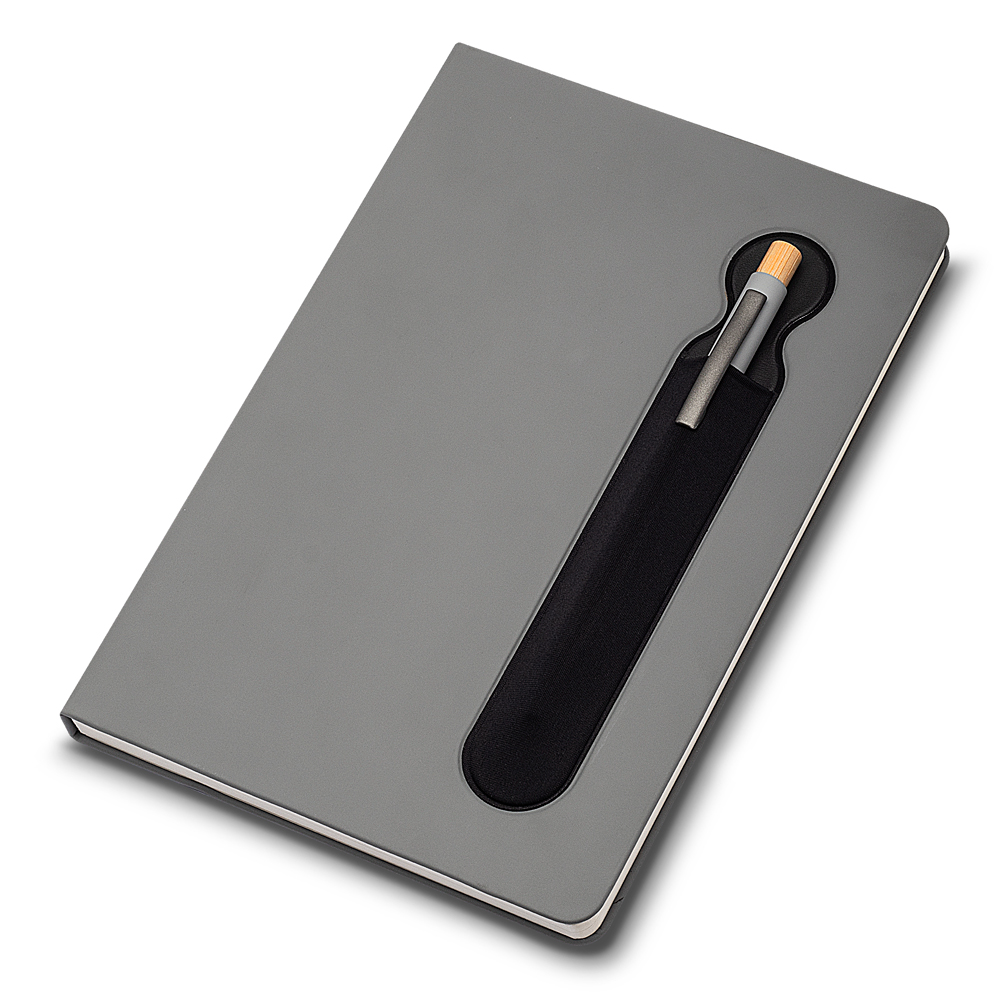 Caderno A5 Capa em PU - Cinza personalizado