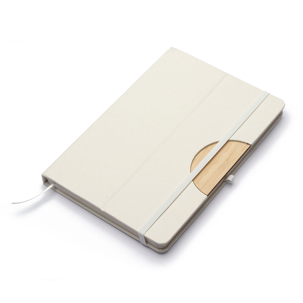 Caderno A5 Capa em Caixa de Leite Reciclado - Bege personalizado