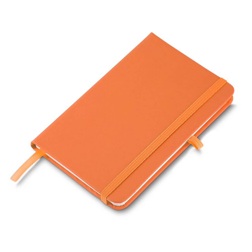Caderno A5 Capa em PU (21x14,5) - Laranja personalizado