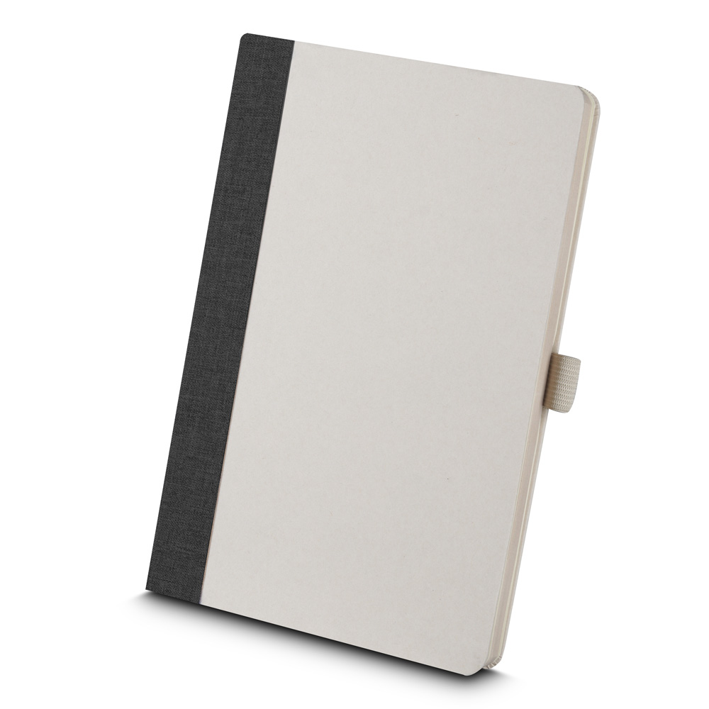 Caderno A5 Capa em Fibra de Cana de Açúcar e RPET - Preto personalizado