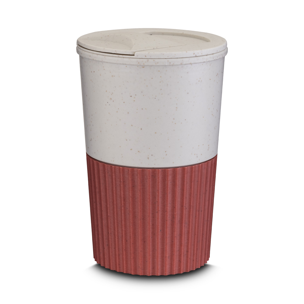 Copo Plástico em Fibra de Trigo - Vermelho, 400ml personalizado