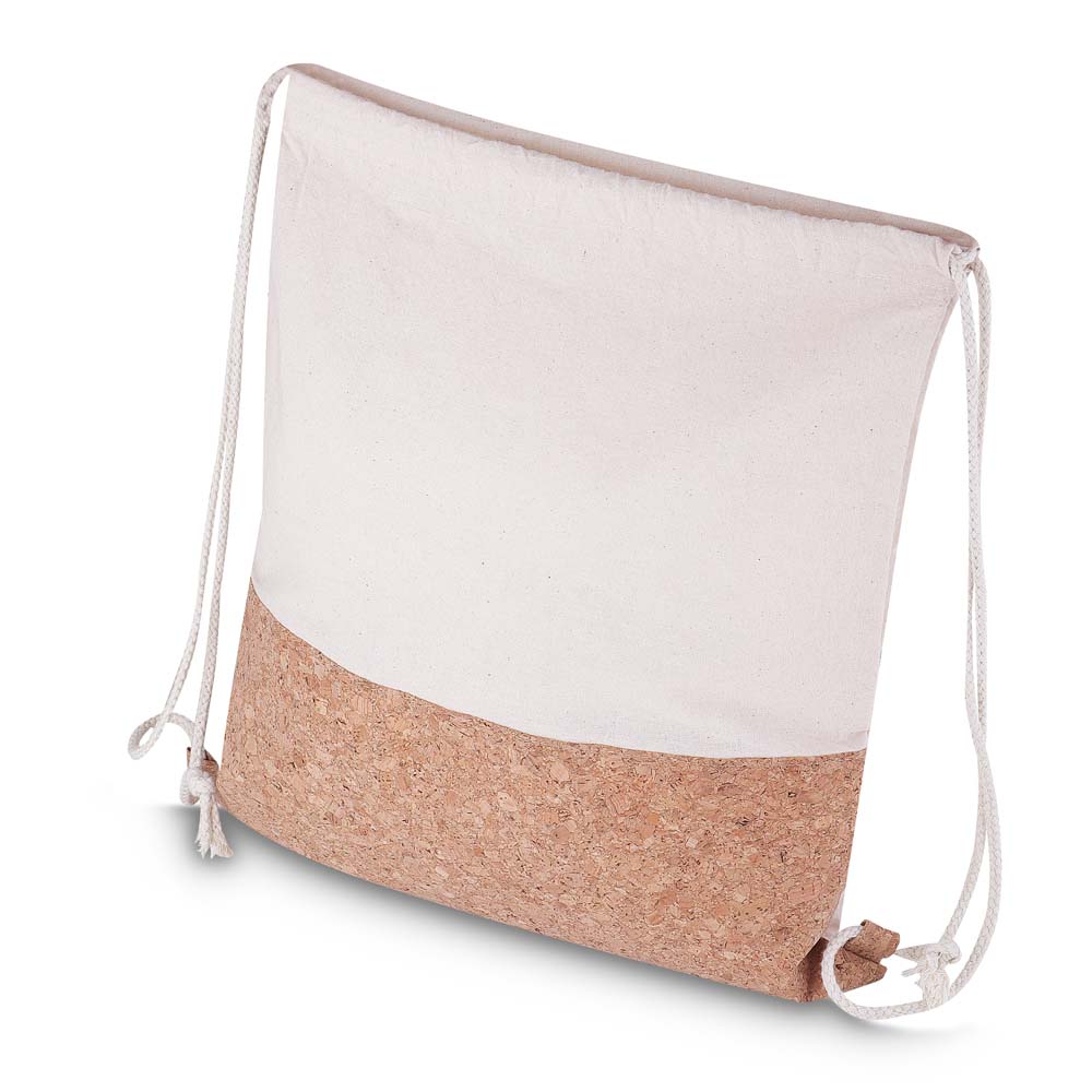 Sacola/Mochila em Algodão e Cortiça 140g/m² (39x37x8,5cm) personalizado