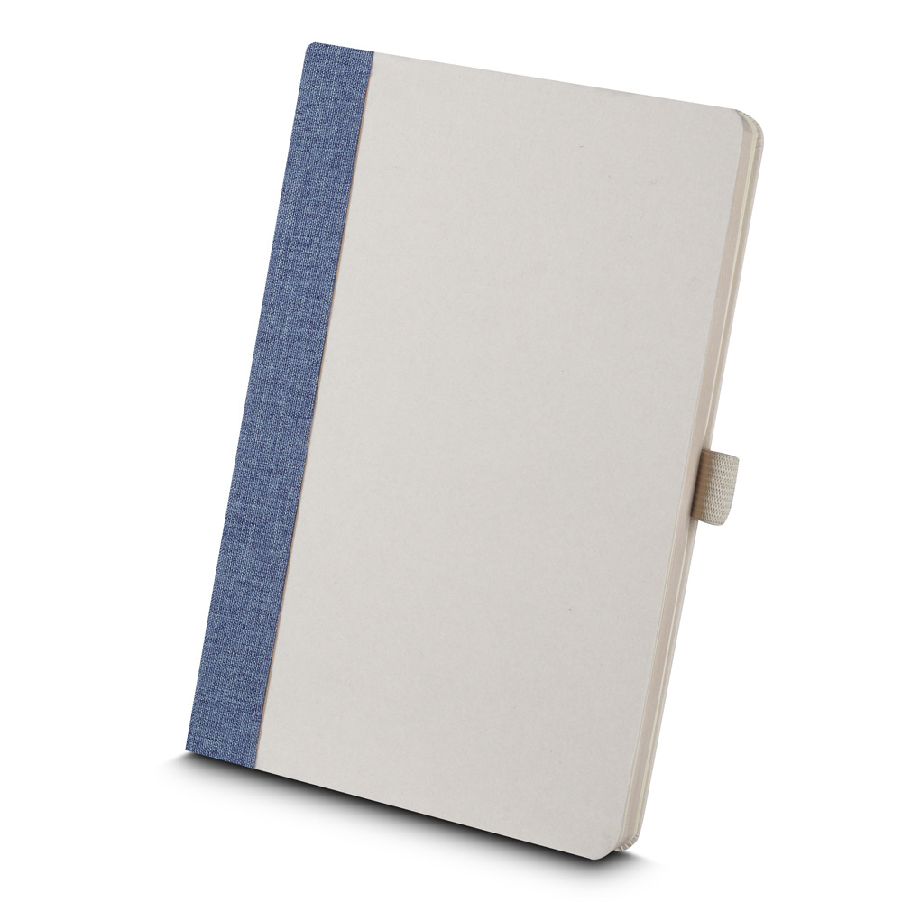 Caderno A5 Capa em Fibra de Cana de Açúcar e RPET - Azul personalizado