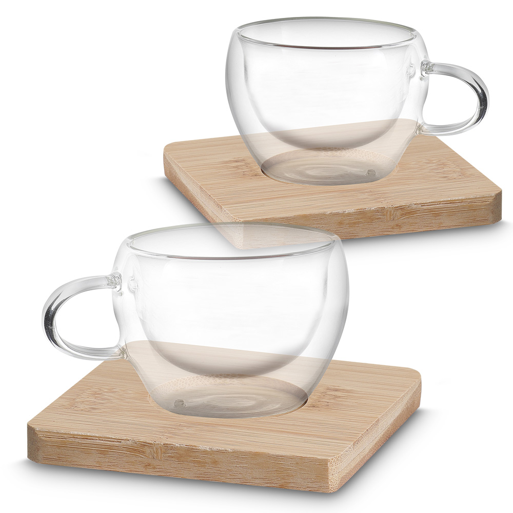 Conjunto de Xícaras de Vidro Borossilicato - Transparente, 60ml personalizado