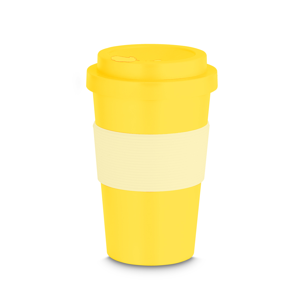 Copo Plástico em RPET - Amarelo, 400ml personalizado