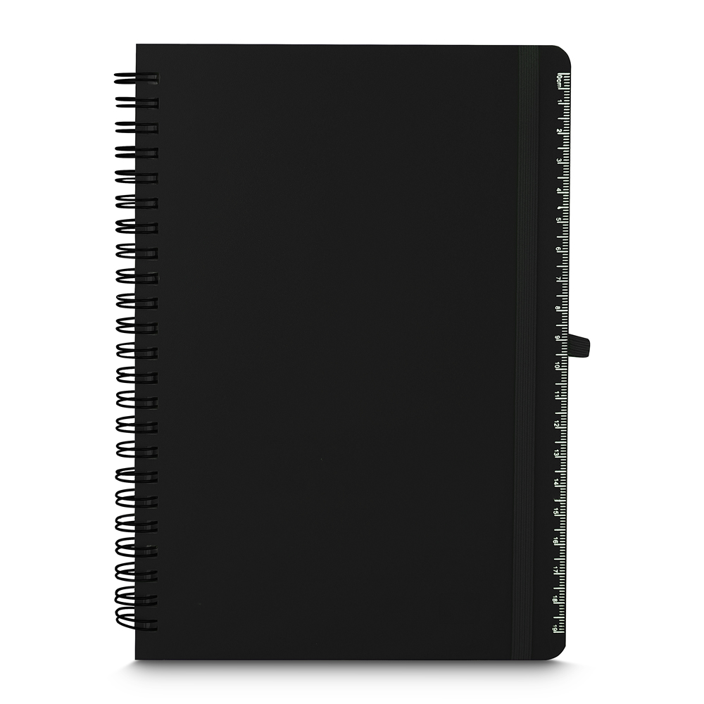 Caderno A5 Capa em PP de anotações - Preto personalizado