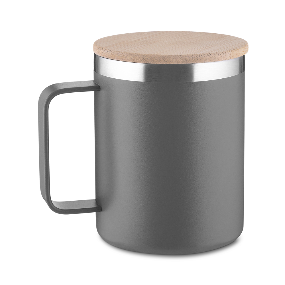 Caneca Térmica e Aço Inox - Cinza, 400ml personalizado