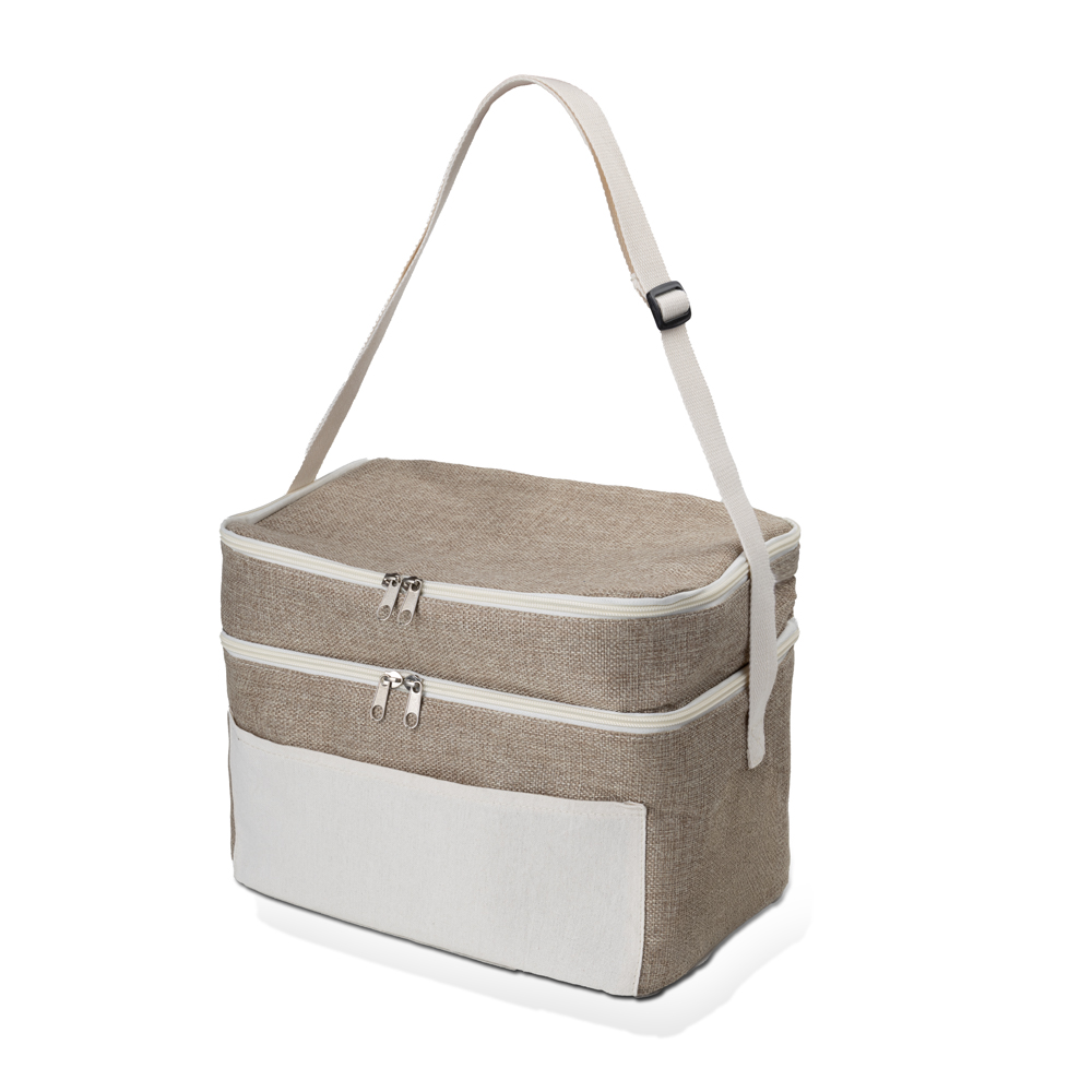 Bolsa Térmica em algodão e Juta sintética (24x30x20cm) personalizado