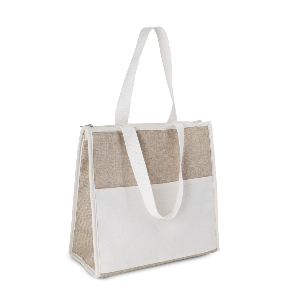 Bolsa Térmica em algodão e Juta sintética (34x34x16cm) personalizado