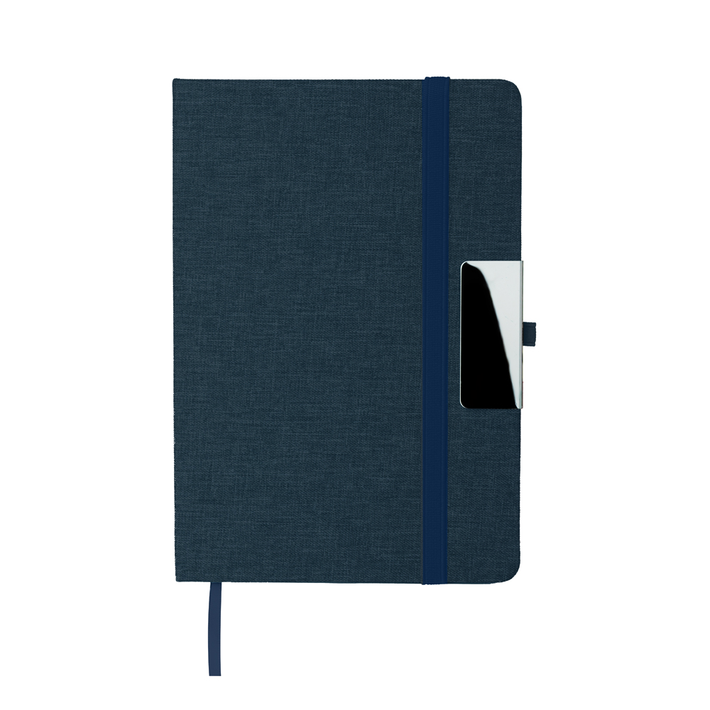 Caderno A5 com capa RPET - Azul personalizado