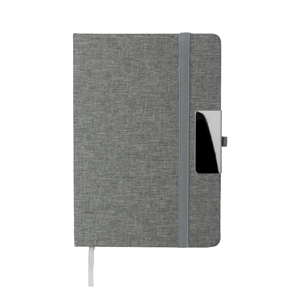 Caderno A5 com capa RPET - Cinza personalizado
