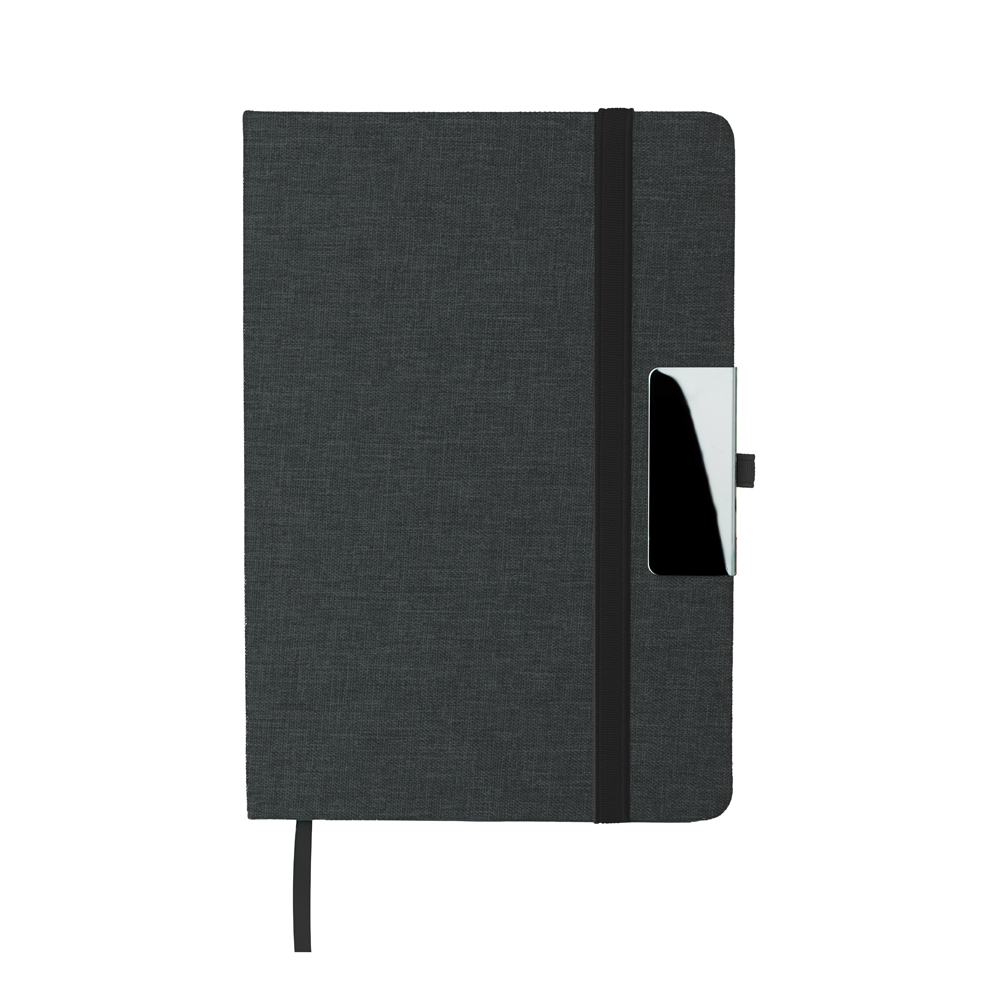 Caderno A5 com capa RPET - Preto personalizado