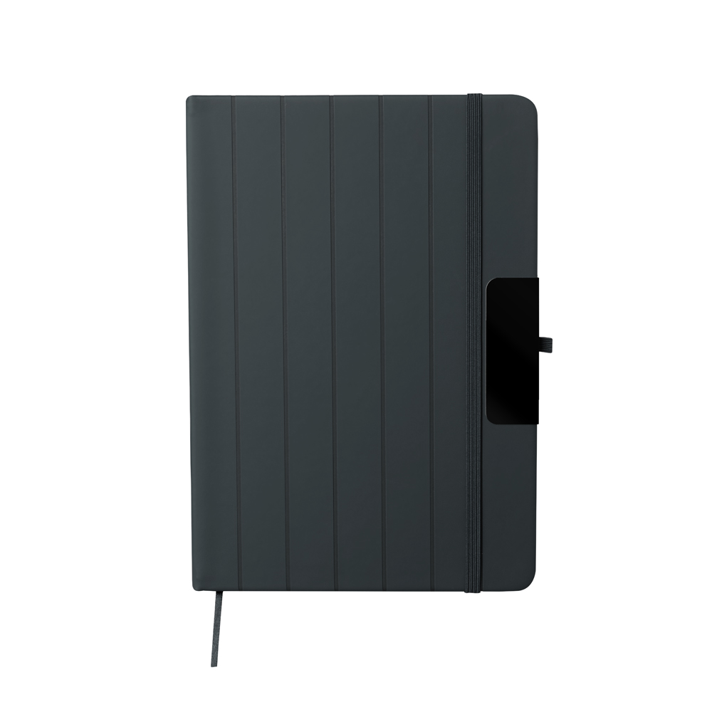 Caderno A5 em PU (21x15cm) - Cinza personalizado