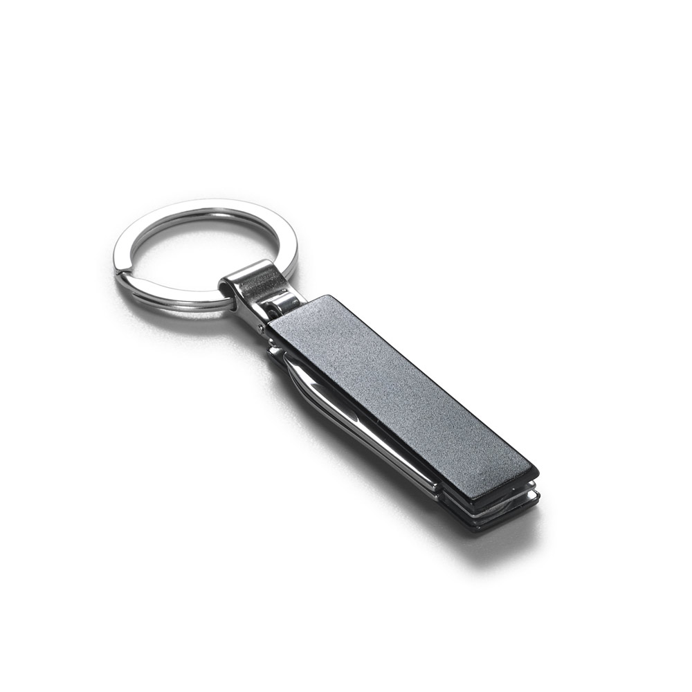 NATE. Chaveiro multifunções em metal personalizado