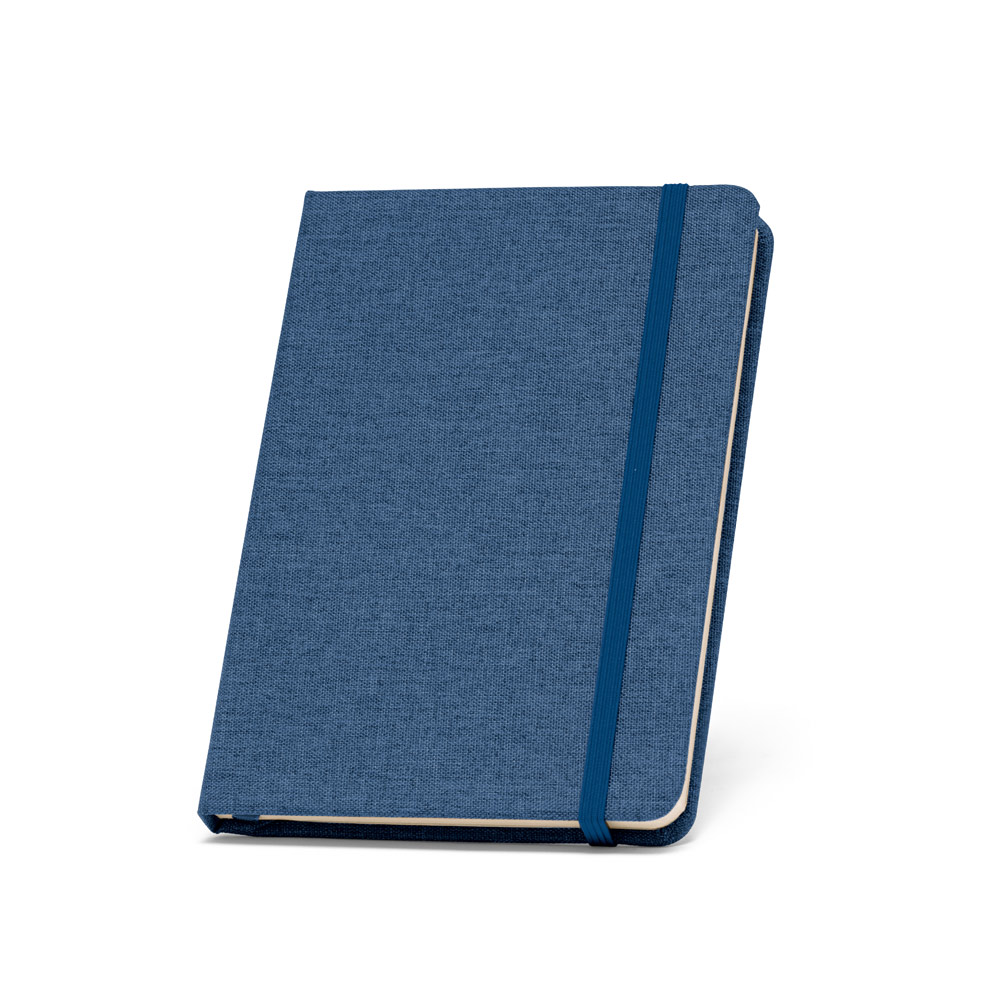 BOYD II. Caderno A5 de capa dura em poliéster 100% reciclado com páginas pautadas personalizado